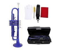 KLKL Trombe Standard Blu Viola BB B Tromba Piana Tromba Squisita Tromba in Ottone Squisita con Bocchino Pennello per La Spazzola Guanti Guanti