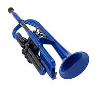 KLKL Trombe Standard Cornetto di Plastica Piccolo Strumento Musicale in Ottone B Piatto Breve Numero Esame di Livello per Principianti Prestazioni (Color : Blue)