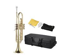 KLKL Trombe Standard Tromba BB B Brass Brass Brass Oro- Verniciato Squisito Strumento Musicale Durevole con Guanto del Boccaglio Cinghia