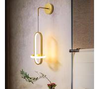 Klkrwy Applique da Comodino Applique da Parete Decorativa Applique da Parete per Corridoio Lampada da Parete Moderna Semplice Lampada da Parete A LED 21w per Soggiorno RI, Gold, Warm Light