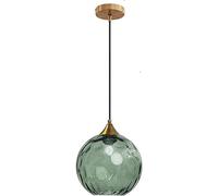 KlkrzJwy Globo Lampada a Sospensione in Vetro Lampada Moderna in Bronzo Dorato con Lampada a Sospensione a Sfera in Vetro colorato Decorazione Interna Regolabile Apparecchio per Soggiorno sospeso
