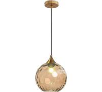 KlkrzJwy Globo Lampada a Sospensione in Vetro Lampada Moderna in Bronzo Dorato con Lampada a Sospensione a Sfera in Vetro colorato Decorazione Interna Regolabile Apparecchio per Soggiorno sospeso