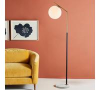 KlkrzJwy Lampada Da Terra Moderna In Vetro A Globo, Base In Marmo Da 65", Lampada Da Terra In Vetro Smerigliato Con E27 Dimmerabile, Lampada Ad Arco Alta Per Soggiorno, Camera Da Letto, Studio