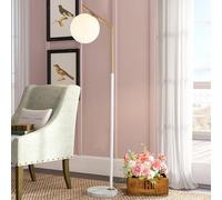 KlkrzJwy Lampada Da Terra Moderna In Vetro A Globo, Base In Marmo Da 65", Lampada Da Terra In Vetro Smerigliato Con E27 Dimmerabile, Lampada Ad Arco Alta Per Soggiorno, Camera Da Letto, Studio