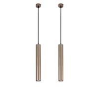 KlkrzJwy Lampadari a Sospensione a Tubo Lungo, Confezione da 2, lampadari in Alluminio Color Bronzo, lampadari cilindrici, lampadari da soffitto per ristoranti, faretti per Soggiorno