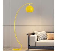 KlkrzJwy Moderne lampade da Terra ad Arco, Lampada da Terra Alta Gialla, Lampada da Terra in Metallo con Paralume Regolabile sospeso sopra Il Divano, Luce di Lettura ad Arco per Camera da Letto