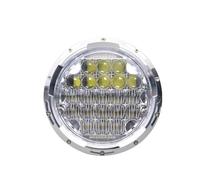 KLKWSFGFZK Fari per motociclette Per Davidsion Per Softail Slim Fat Boy Fari Anteriori Da 7 Pollici Con DRL Anteriore Hi/Low Faro LED H4 Da 7 Pollici Faro Anteriore Moto Universale(002 Chrome)