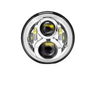 KLKWSFGFZK Fari per motociclette Per Softail Slim Fat Boy Faro Per Moto DRL Da 7 Pollici LED H4 Faro Anteriore Moto Universale(60W Full halo 1)