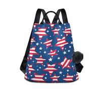 KLL 4 ° luglio Independence Day Stati Uniti Moda donna zaino borsa alla moda borse zaino per le donne per Daily College Shopping con Pom-pom portachiavi