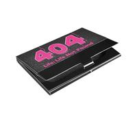 KLL 404 Error Life Not Found Slim Porta Biglietti da Visita con Pelle & Acciaio Inox Card Storage per Viaggi Casa o Ufficio Uso tarjetero para Hombre