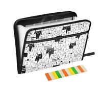 KLL Accordian - Cartella Porta Documenti con 13 Tasche, Impermeabile, Espandibile, Formato A4, Formato Lettera, Ricevute, per Casa, Ufficio, Classe, Viaggi, Simpatici Gatti