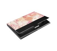 KLL Acquerello Astratto Splash-Ink Colore Chiaro Slim Slim Porta Biglietti da Visita con Pelle e Acciaio Inox Piccolo Porta Carte per Incontro di Lavoro Uso portatarjetas para Hombre
