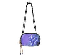 KLL Acquerello Fiori Giacinti Orchidea Viola Cross Body Bag Uomini Comfort con Slot per Carte di Credito Nero Borsa Vai a fare shopping