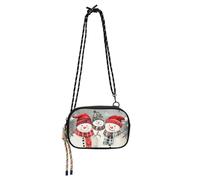 KLL Acquerello Inverno Gnomi Rosso Verde Plaid Piccola Borsa A Tracolla Donna Alla Moda con Cinghia Regolabile Borse Fai una passeggiata