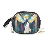 KLL Angel Tarot Piccola borsa a tracolla nera per le donne Comfort con slot per carte di credito borse Go shopping