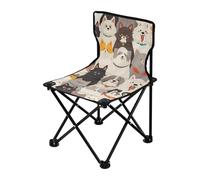KLL Animal Face Family Dog Sedie da spiaggia pieghevoli ultraleggere con borsa per il trasporto, sedie da trekking ultraleggere per escursioni e viaggi