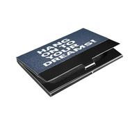 KLL Appendi ai tuoi sogni! Porta carte sottile per biglietti da visita con porta carte tascabile in pelle e acciaio inossidabile per viaggi a casa o in ufficio portatarjetas para Hombre