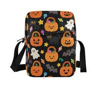 KLL Arancione Halloween Zucca Messenger Bag Vegan Leather Crossbody Piccole Borse Per Le Donne Shopping Borsa Per Viaggio