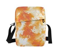 KLL Arancione Tie Dye Fiori piccolo messenger bag per gli uomini Vegan Leather Crossbody Piccole Borse Per Le Donne Shopping Lady Borse A Tracolla