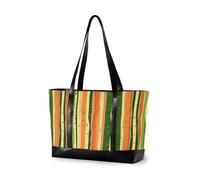 KLL Arancione Verde Stripe Pattern Doodle Art moda borsa del computer portatile per le donne con la borsa della cerniera per il lavoro Grande borsa per insegnante con bolsos segreto para mujeres