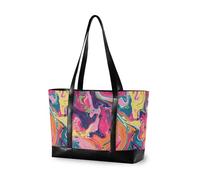 KLL Arcobaleno Colore Astratto Modello Inchiostro Stile Essenziali borse del computer portatile con cerniera libro tote Grande Borsa per le donne lavoro con tablet bolso de trabajo para mujer