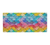 KLL Arcobaleno Scale Colorate Schemi di Colori Sognanti Sottili Mouse Pad per il gioco da tavolo per desktop Cool Mouse Mat per scrivania 80 x 30 cm