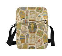 KLL Art Painting Beige Egitto Retro messenger bag per gli uomini Vegan Leather crossbody bag uomini Shopping Ladies Borse a tracolla