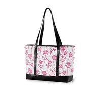 KLL Art Pastel Floreale e Cuore Forme Impermeabile 14 pollice borsa per laptop con cerniera borsa tote per il lavoro Grande Borsa per la mamma con pannolino bolsa para laptop mujer