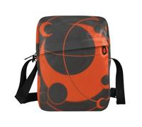 KLL Arte astratta Red Moon Nero crossbody messenger bag Vegan Leather over the spalla borse per gli uomini Casual Borse a tracolla