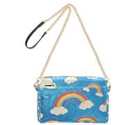 KLL Arte Pittura A Olio Blu Arcobaleno Moda Crossbody Borse Per Le Donne In Pelle Vegana Borsa Casual Zip Borse A Tracolla Per Le Donne
