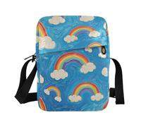 KLL Arte Pittura A Olio Blu Arcobaleno Piccola Borsa Messenger per le donne Borsa A Tracolla In Pelle Vegana Borse A Tracolla Da