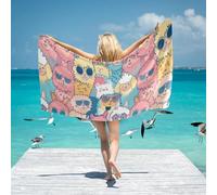 KLL Asciugamani da spiaggia in alpaca con cartoni animati, 78,7 x 177,8 cm, morbidi e assorbenti, asciugamani da piscina o da spiaggia, accessori essenziali per le vacanze