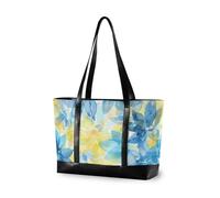 KLL Astratto Acquerello Fiore Giallo Giallo Azzurro borsa moderna per le donne 14 pollici con cerniera laptop tote borse per il lavoro Grande Borsa per il college con tablet maletín para laptop mujer
