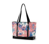 KLL Astratto Acquerello Fiore Luce Corallo Blu Borsa portatile per le donne 14 con cerniera tote bag con cerniera Grande Borsa per il lavoro con tablet bolsos segreto para mujeres