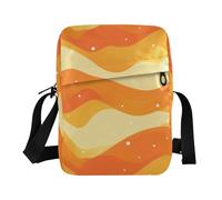 KLL Astratto Glitter Giallo Onda Linee Dots messenger bag uomo Borsa a tracolla in pelle Vegana Borsa a tracolla uomo Casual Borsa a tracolla