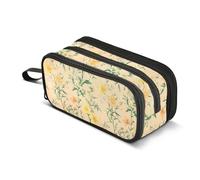 KLL astucci di grande capacità con cerniera astuccio con slot guscio rigido astuccio per studenti scuola must have autunno fiori narciso osteospermum timo pesca
