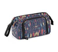 KLL astucci per matite di grande capacità per bambini astuccio con slot astucci per adolescenti per ragazze liceo occidentale acchiappasogni tribale stella fascino primitivo