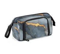 KLL astucci per matite di grande capacità portapenne organizer con manico borse per matite con cerniera per ragazze adolescenti asilo marmo marrone grigio