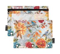 KLL Astuccio a 3 fori per raccoglitore con cerniera per esame, cancelleria, organizzatore, accessori