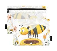 KLL Astuccio con 3 anelli per raccoglitori a 3 anelli, con cerniera, per studenti, casa, viaggi, biglietti