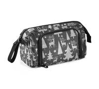 KLL Astuccio grande capacità con cerniera con manico, astuccio con scomparti per adolescenti, cosmetici, 7 lavagne di Natale, 7 lavagne per Natale, Taglia unica, Art Deco