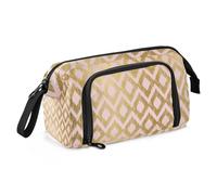 KLL Astuccio grande capacità per matite, pennello portatile e astuccio per adolescenti, scuola, must-have Haves 12 fard e carta da sposa oro, 12 X Rouge e Golden Wedding Paper, Taglia unica, Art Deco