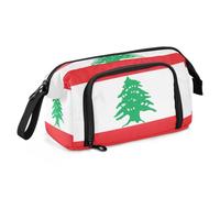 KLL Astuccio grande con bandiera del Libano della Repubblica libanese | Astuccio per matite, con scomparti, per bambini da viaggio
