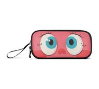 KLL Astuccio grande in nylon rosso con occhi grandi per ragazzi astuccio per matite ad alta capacità per scuola cancelleria per studenti delle scuole superiori