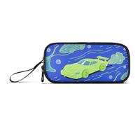 KLL Astuccio in nylon blu per ragazze con stella marina oceanica Chartreuse astuccio grande capacità grande cerniera astuccio cancelleria organizer per adolescenti elementari