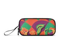 KLL Astuccio in nylon colorato con forme geometriche calle, astuccio di grande capacità per adolescenti cancelleria per ragazzi elementari