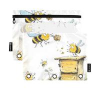 KLL Astuccio morbido per matite a 3 anelli, con fori per raccoglitori, per esami, casa, viaggi, biglietti da visita