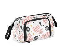 KLL Astuccio multifunzione di grande capacità, per scuola, studenti, per San Valentino, Happy Valentine's Day Love, 1 size, Art Deco