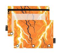 KLL Astuccio per matite a 3 fori, impermeabile, per cancelleria da ufficio, colore arancione