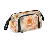 KLL Astuccio per matite con fiori primaverili e rose, grande capacità, con fessura per forniture scolastiche preppy
